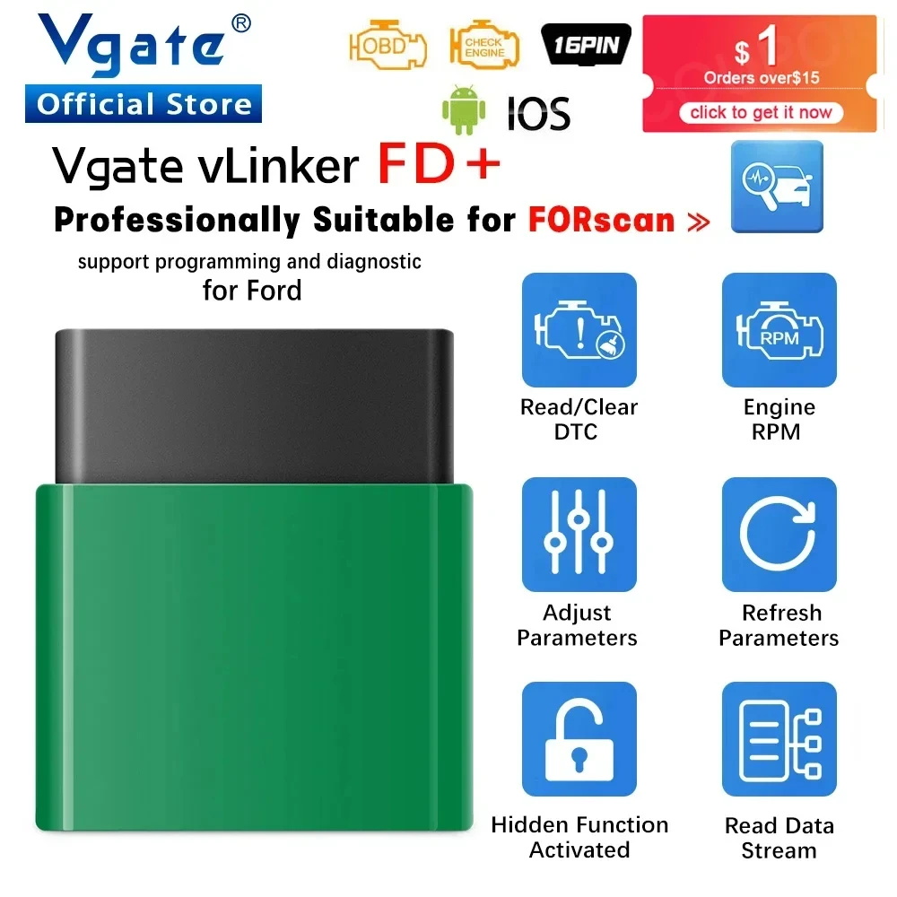 Car Diagnostic Tool Full System - Vgate vLinker FD ELM327 FORScan Für