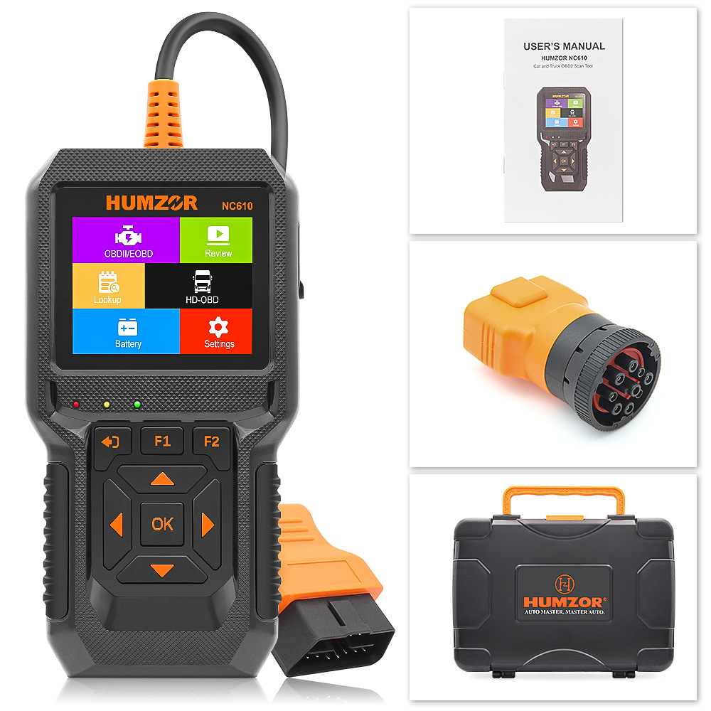 Obd2 Scanner Heavy Duty Truck - HUMZOR NC610 OBD2 Auto-Diagnosegerät Schwerlast-LKW-Scanner 12V/24V