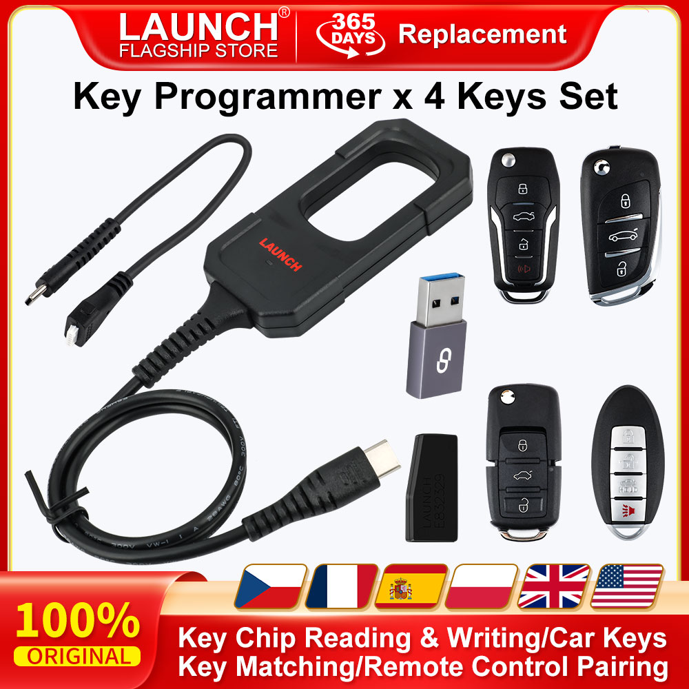 Launch X431 Pro Elite - LAUNCH X-431 Autoschlüssel-Programmierer x 4-Tasten-Set Schlüsselchip