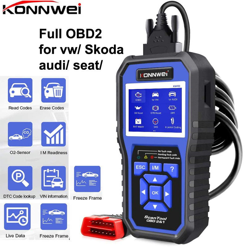 Obd2 Scanner Abs Srs Airbag Reset - Professioneller OBD2-Scanner Anto Diagnosegerät KW450 Codeleser