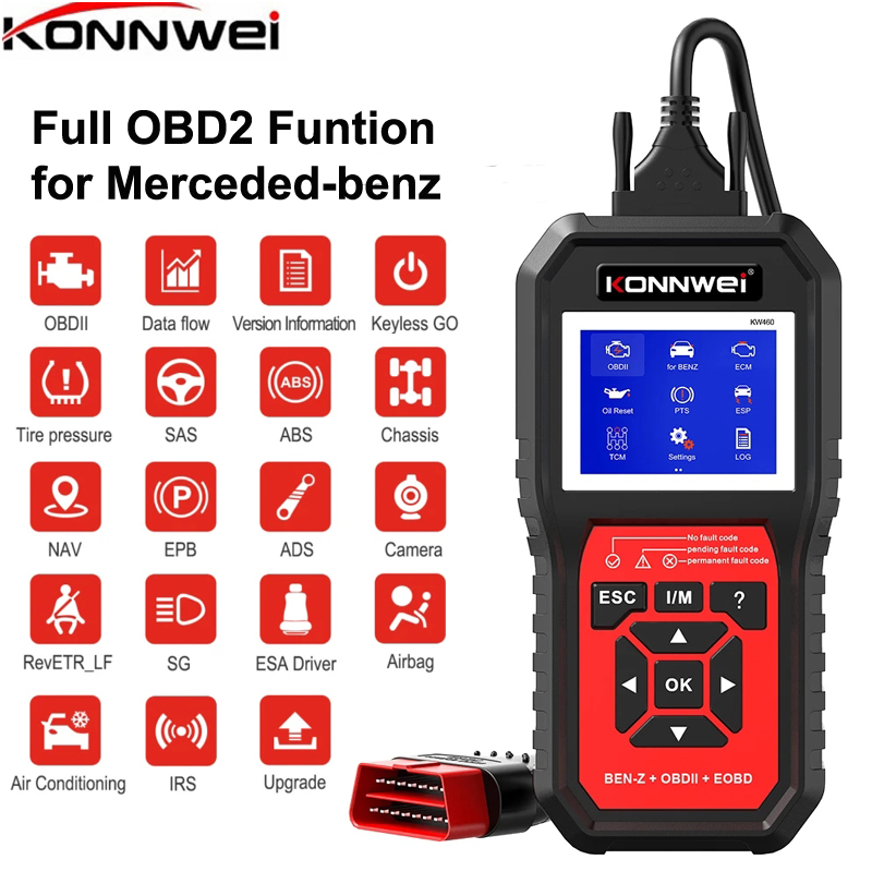 Obd2 Scanner Abs Srs Airbag Reset - OBD2-Scanner-Diagnosetool für Mercedes-Benz Codeleser ABS Airbagöl