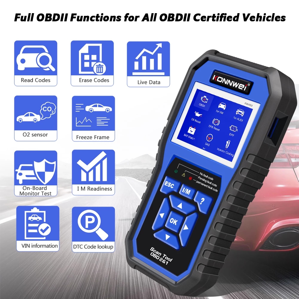 Voll Funktionsfähiger OBD2-Sca – Obd2 Scanner Abs Srs Airbag Reset Bewertung und Preis