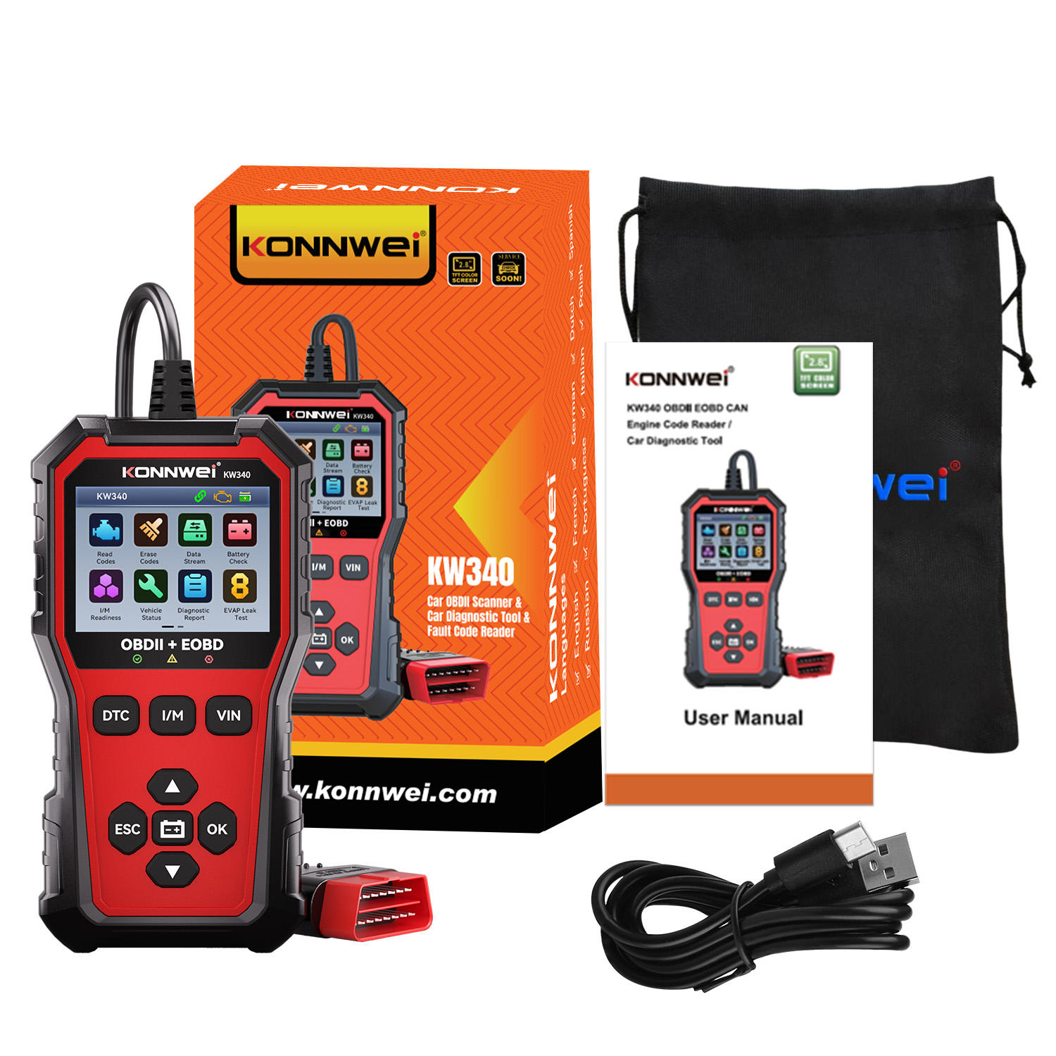 KONNWEI KW340 Auto CAN OBD2 EO – Car Diagnostic Tool Full System Bewertung und Preis