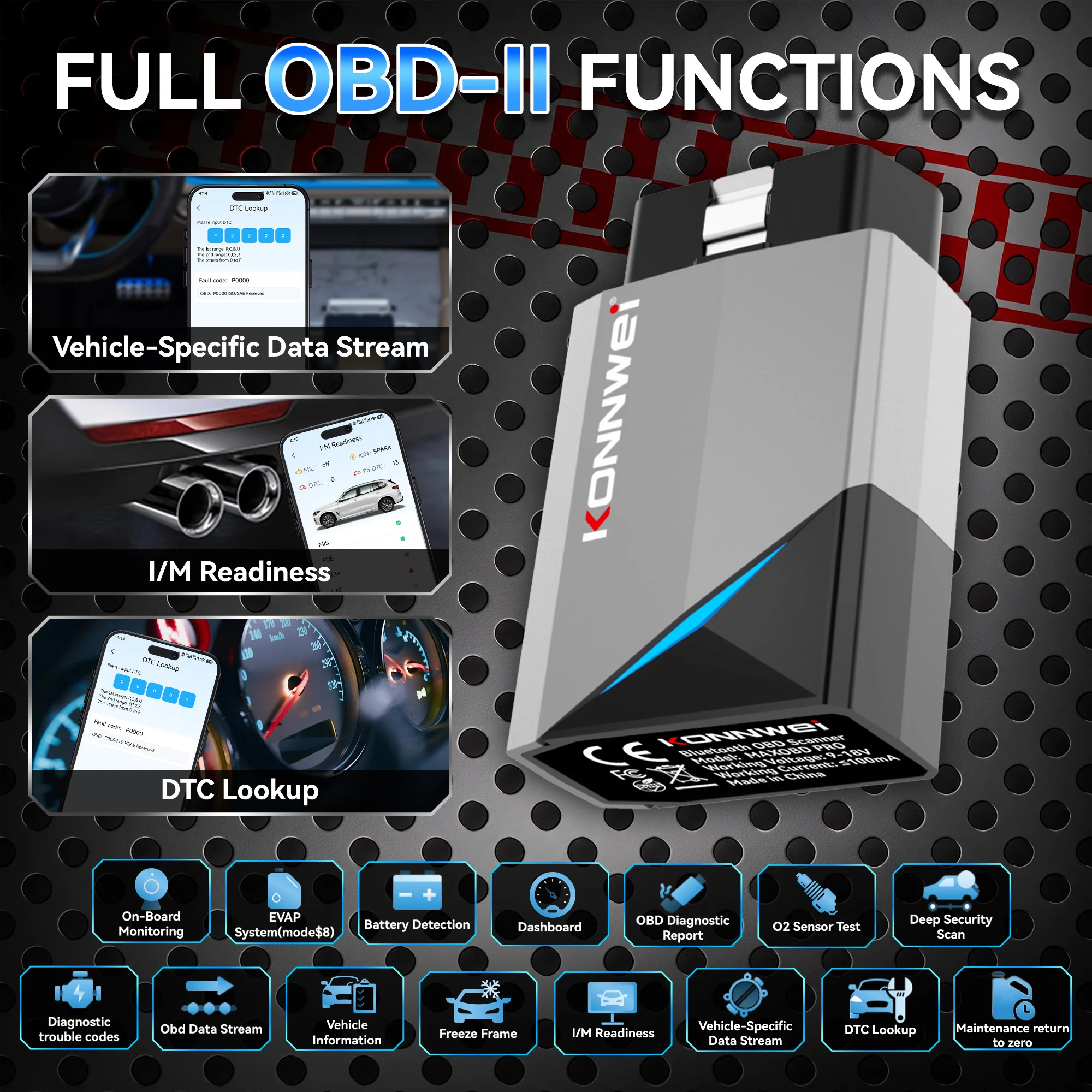 KONNWEI MAXOBD PRO Vollsystem- – Obd2 Scanner Bluetooth Android Bewertung und Preis