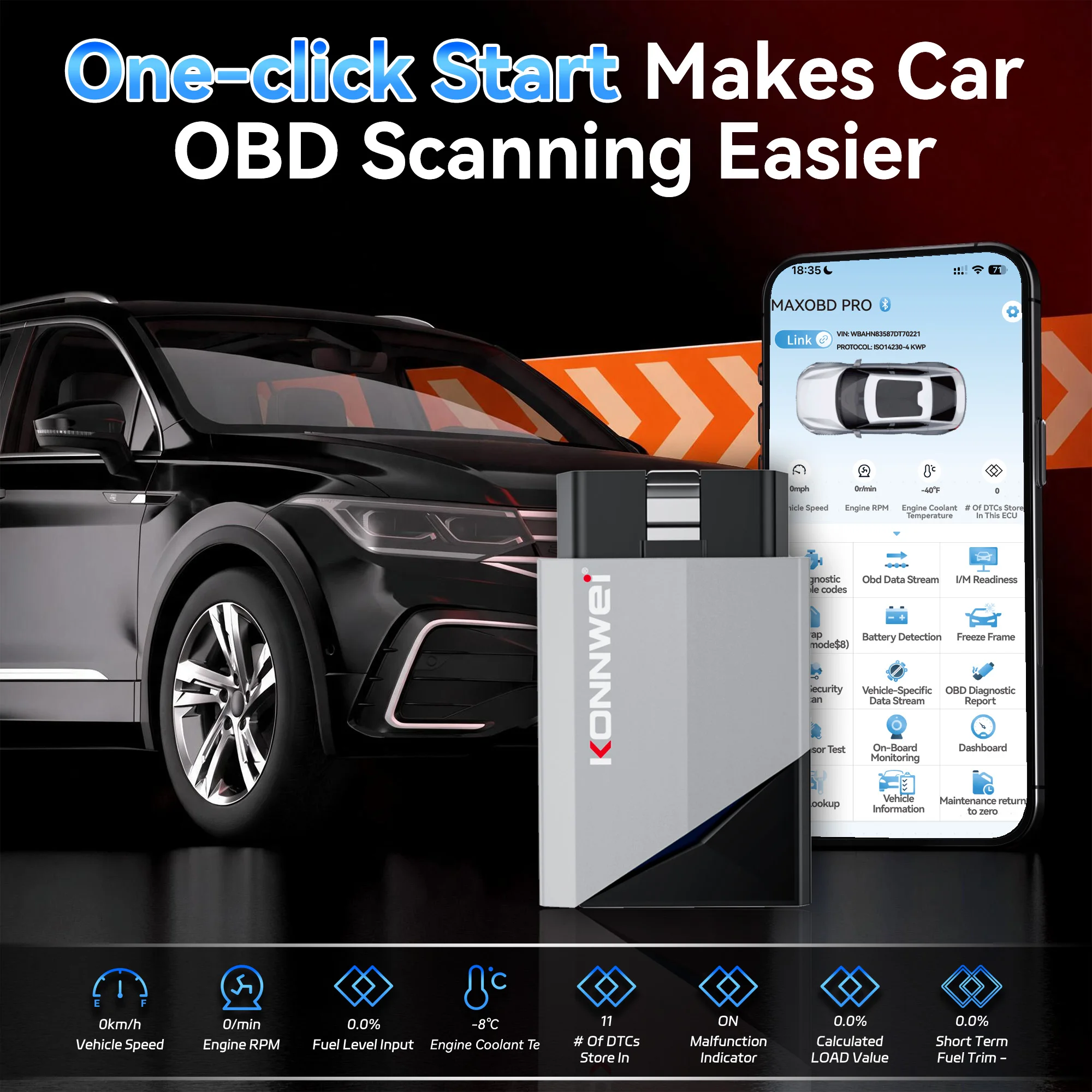 KONNWEI MAXOBD PRO Vollsystem- – Obd2 Scanner Bluetooth Android Bewertung und Preis