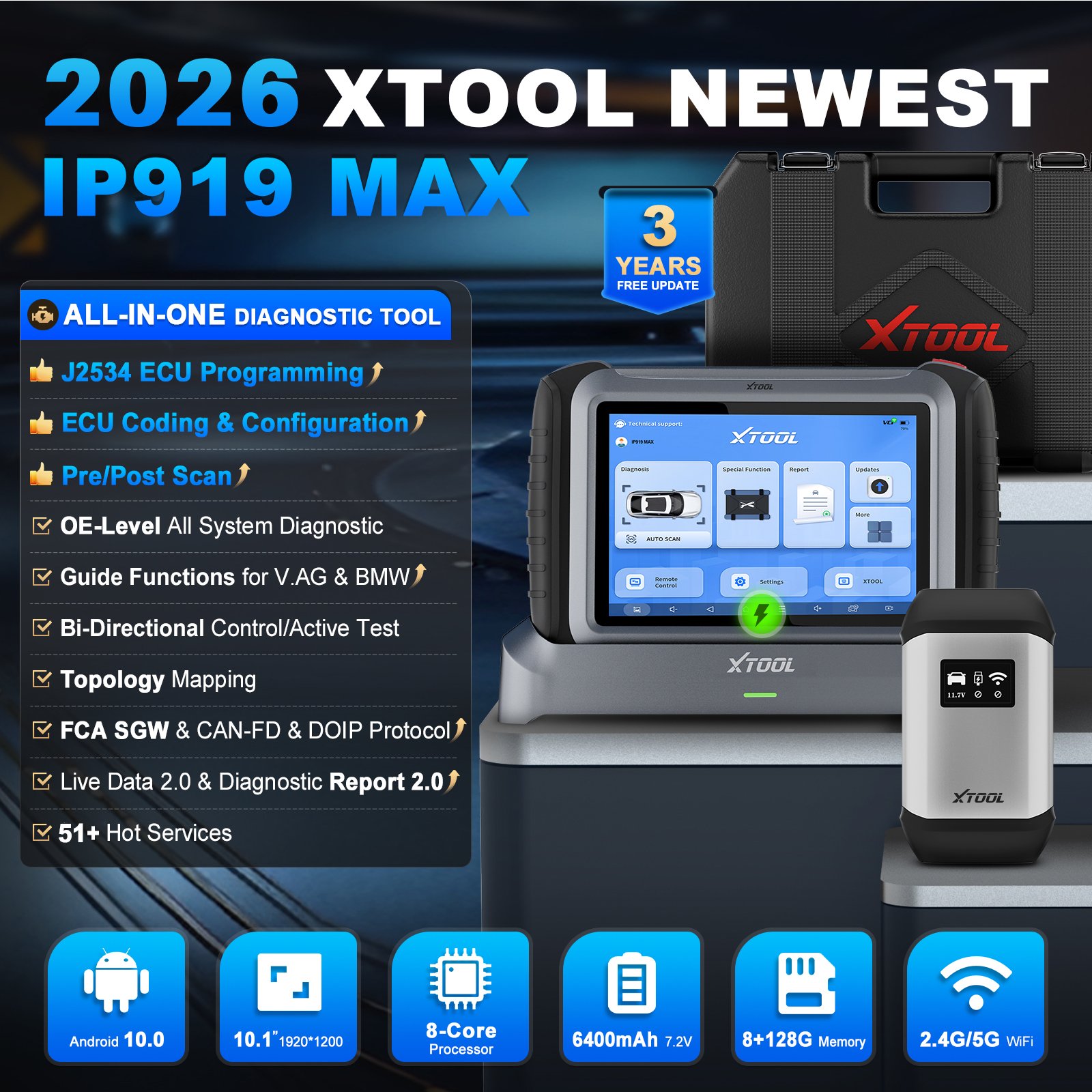EU-Lager XTOOL IP919MAX J2534  – Car Diagnostic Tool Full System Bewertung und Preis
