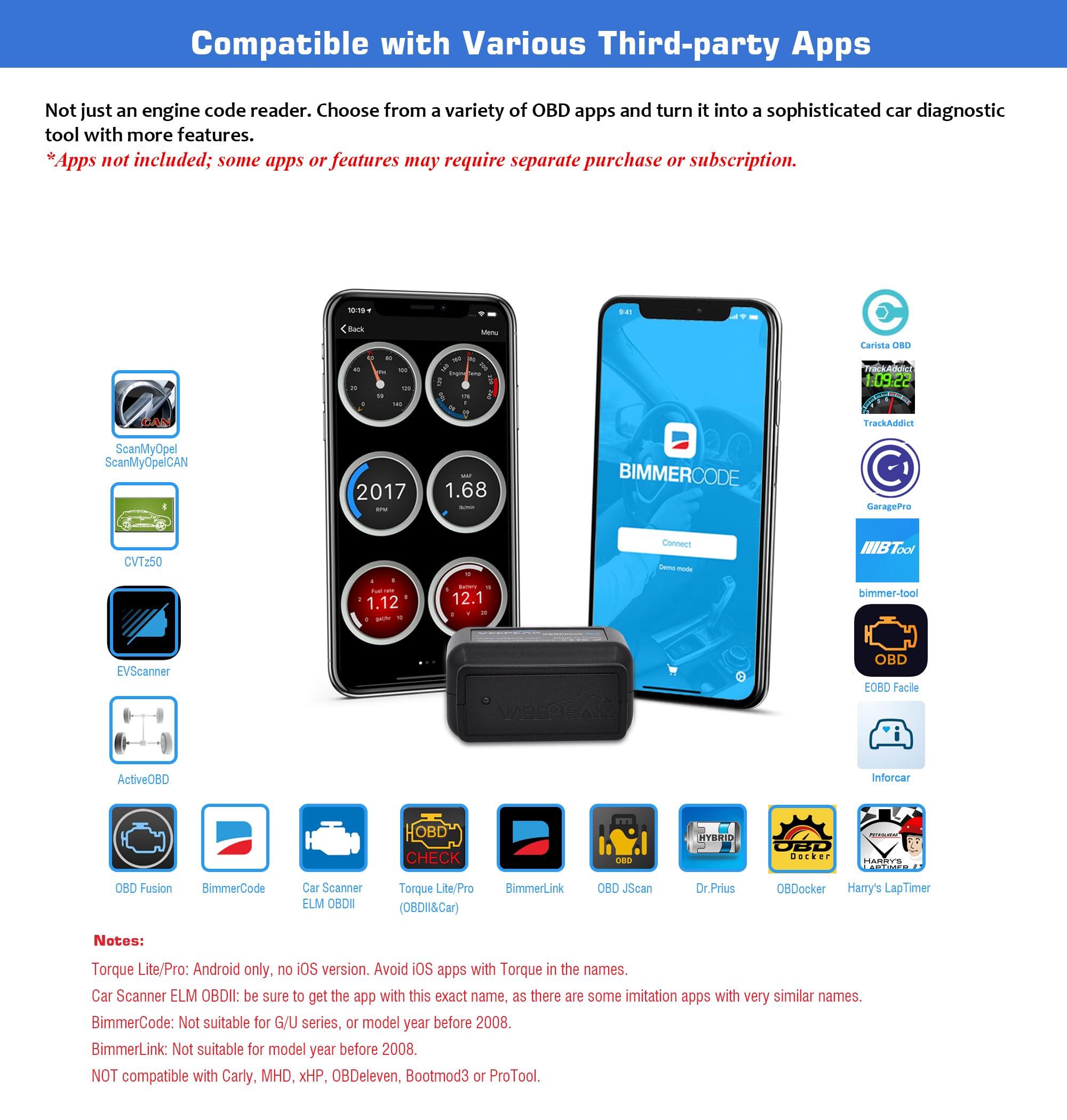 Veepeak OBDCheck BLE OBD2 Blue – Obd2 Scanner Bluetooth Android Bewertung und Preis