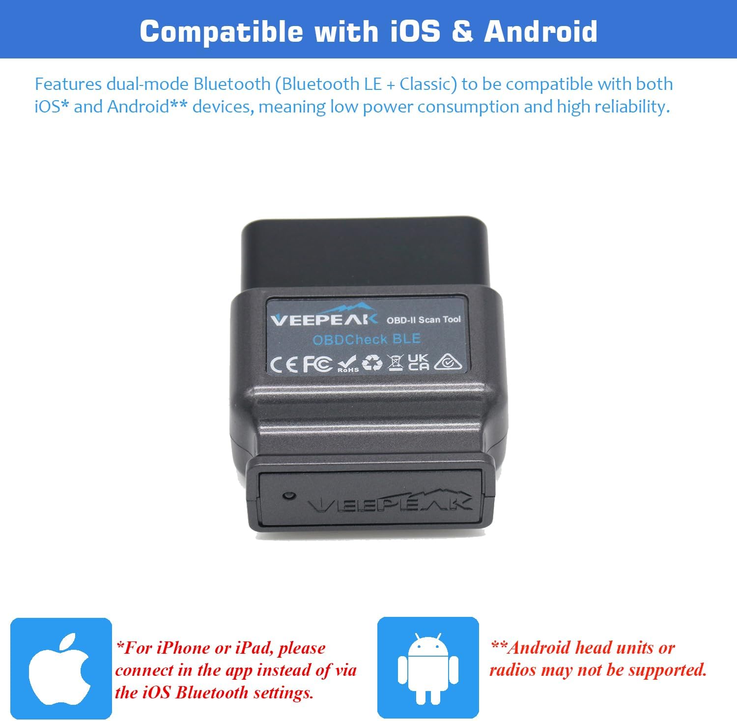 Veepeak OBDCheck BLE OBD2 Blue – Obd2 Scanner Bluetooth Android Bewertung und Preis