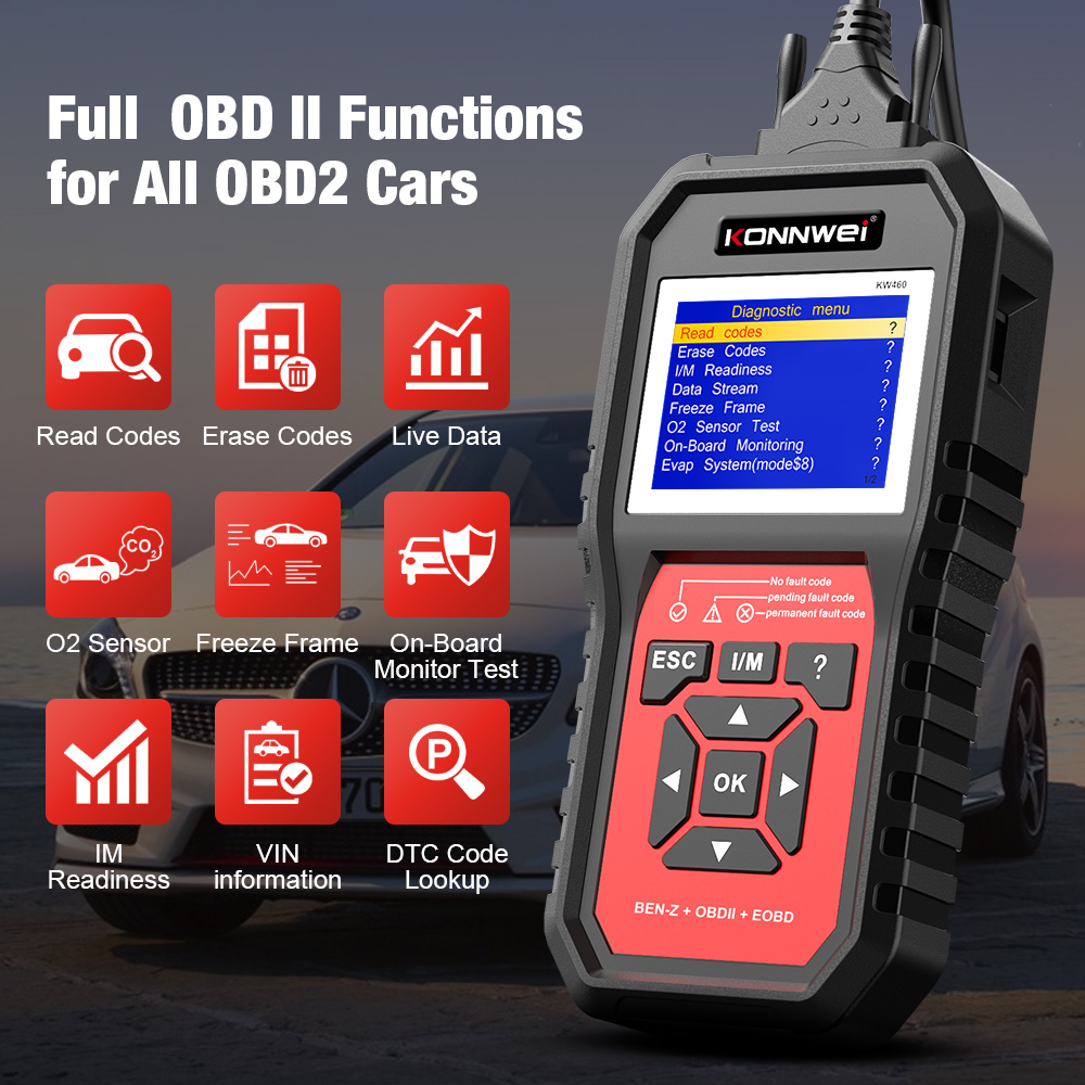 2026 KONNWEI KW460 Auto OBD2-S – Obd2 Scanner Abs Srs Airbag Reset Bewertung und Preis