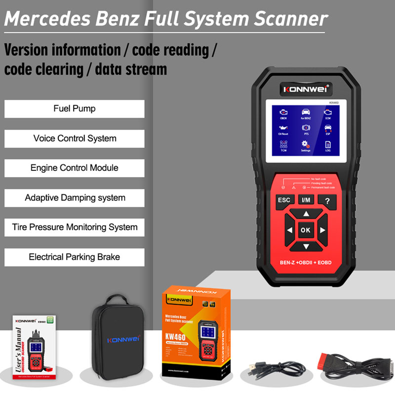 KONNWEI KW460 OBD2-Diagnoseger – Obd2 Scanner Abs Srs Airbag Reset Bewertung und Preis